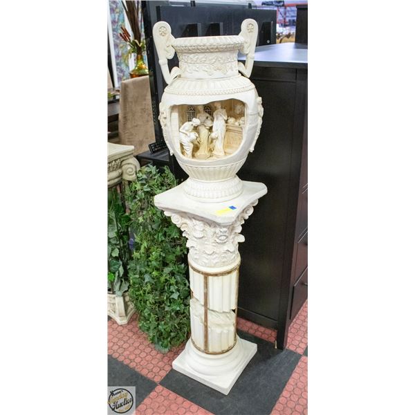 NEOCLASSICAL FOUNTIAN-VASE ON GRECIAN STYLE STAND