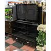 Image 1 : GLASS TV CABINET WITH 2 DRAWYER