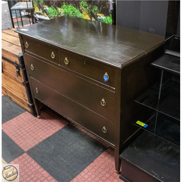 WOOD BROWN SIDE BUFFET WITH 4 DRAWERS 36"X42"X21