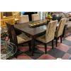 Image 1 : BROWN WOODEN DINING TABLE H-30" W-42.5" L-72.5"