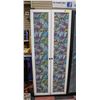 Image 1 : TALL CLOSED CABINET W/"STAINED GLASS" ART COVERING