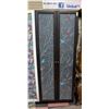 Image 1 : TALL CLOSED CABINET W/"STAINED GLASS" ART COVERING