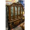 Image 1 : ORNATELY CARVED WOODEN CHINA CABINET CURVED GLASS