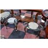 Image 1 : PAIR OF ROUND GLASS TOP SIDE TABLES WITH MARBLE