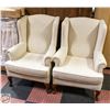 Image 1 : PAIR OF FABRIC WINGBACK CHAIRS