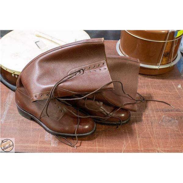 VINTAGE SIZE 11F RCMP STRATHCONA LEATHER BOOTS