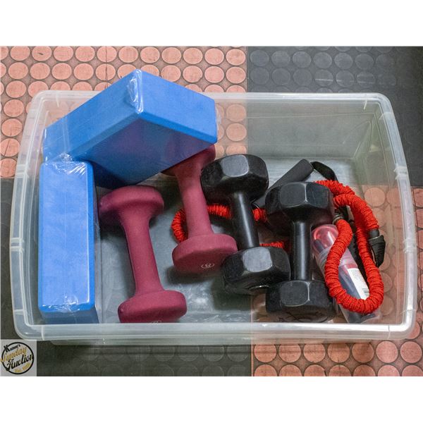 LOT OF WORK OUT EQUIPMENT AND WEIGHTS
