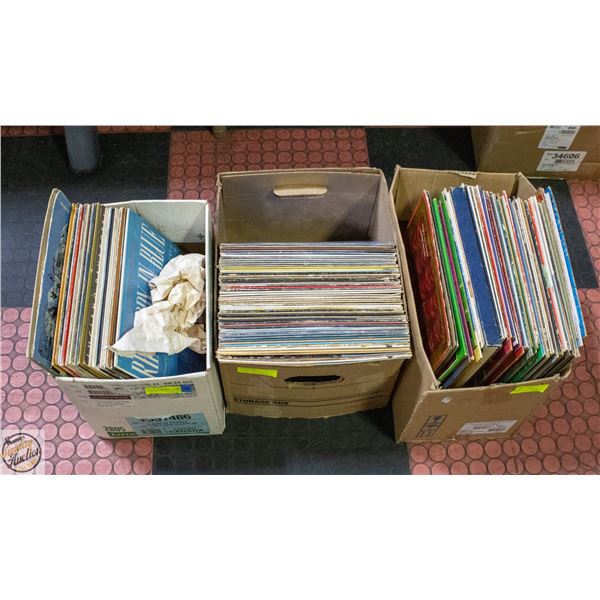 3 BOXES OF ASSORTED RECORDS