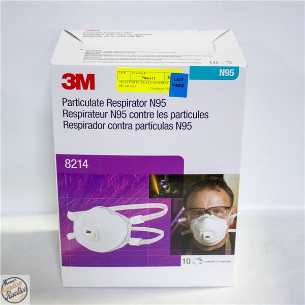 #8214 PARTICULATE RESPIRATOR 10 PK 3M N95