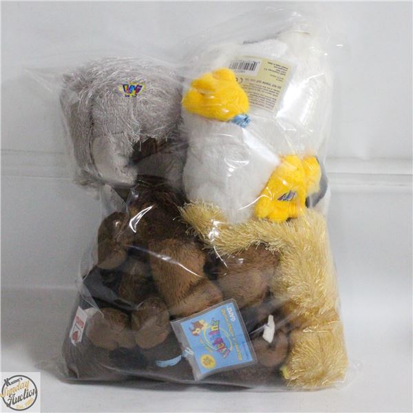 5 NEW OLD STOCK WEBKINS STUFFIES WITH ONLINE CODES