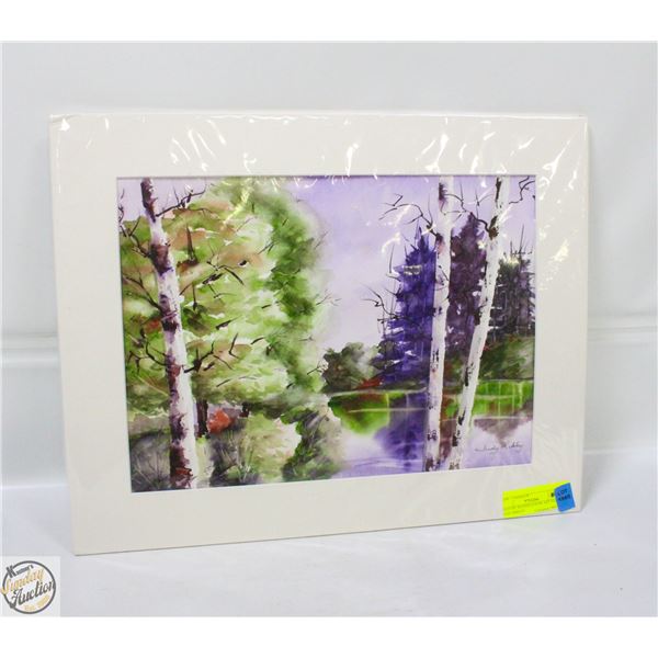 NATURE WATER COLOR ART SIGNED JUDY RIBLEY 14.25" X