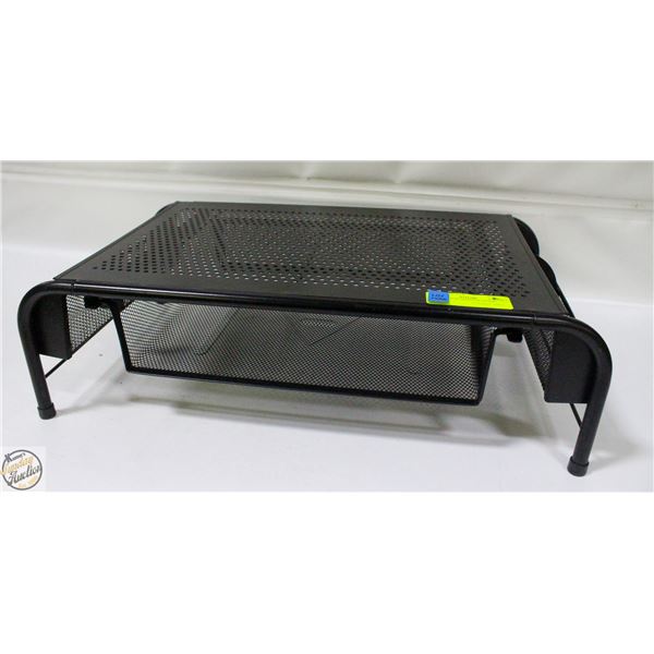 BLACK DESK MONITOR STAND H-6" W-12" L-20.5"