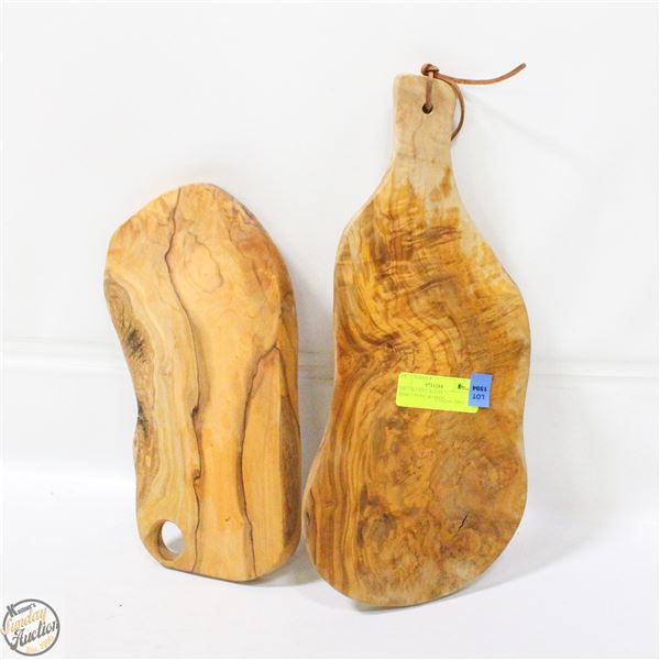 2 DECORATIVE WOOD CHARCUTERIE BOARDS