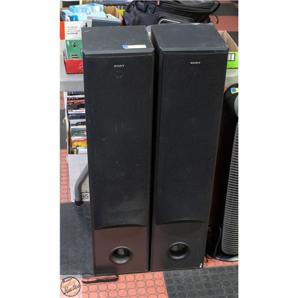 SONY 200W TOWER SPEAKER PAIR H-37.5" W-9" L-10"