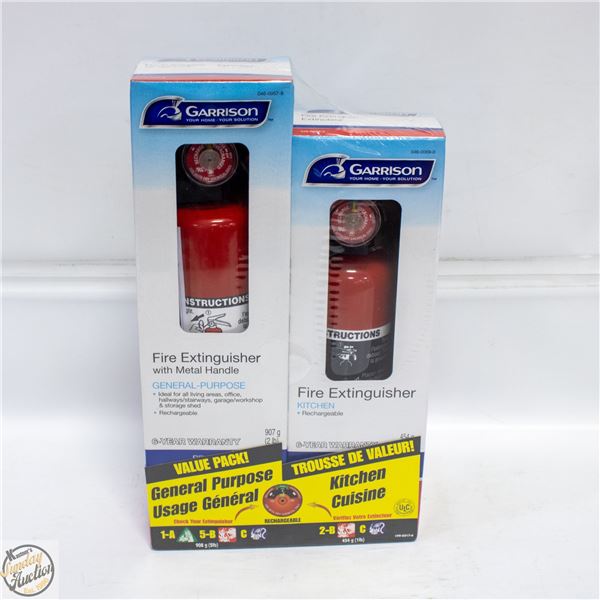 NEW SET OF 2 GARRISON FIRE EXTINGUISHERS WITH