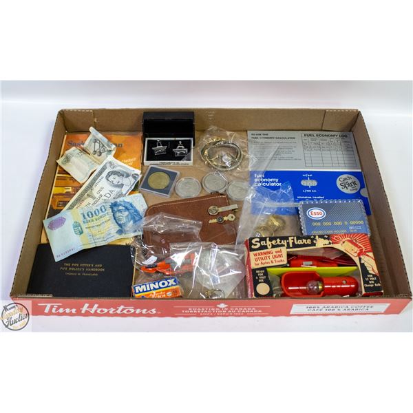 ESTATE LOT MEDALLIONS, BILLS, THE PIPE
