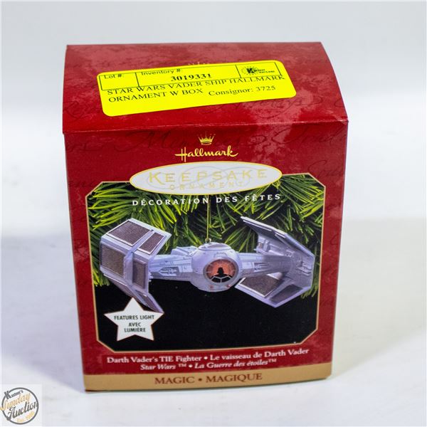 STAR WARS VADER SHIP HALLMARK ORNAMENT W BOX