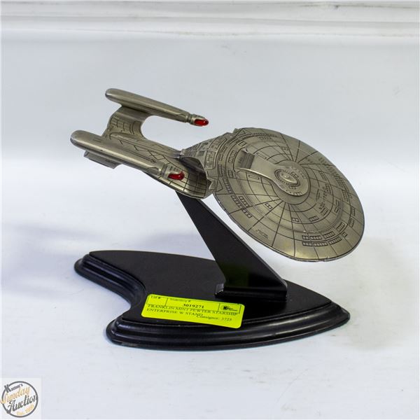 FRANKLIN MINT PEWTER STARSHIP ENTERPRISE W STAND