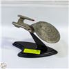 Image 1 : FRANKLIN MINT PEWTER STARSHIP ENTERPRISE W STAND