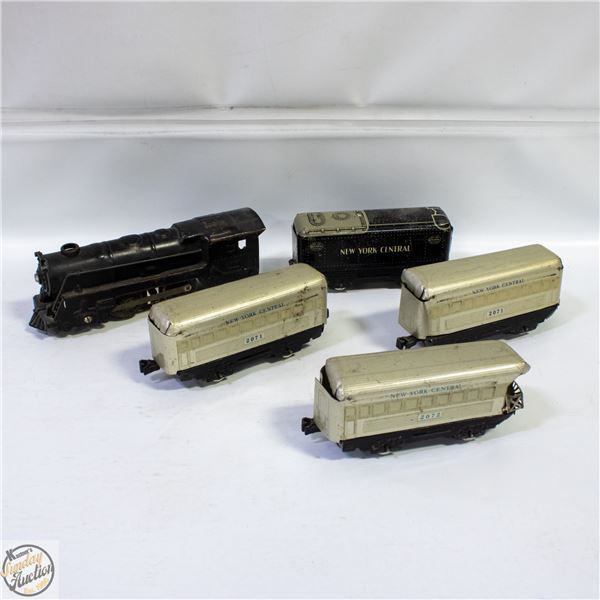 1940S MARX NYC PASSENGER TIN TRAIN SET O SCALE