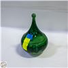 Image 1 : GREEN CERAMIC CONTAINER+LID, SIGNED ESTELLA, 1971
