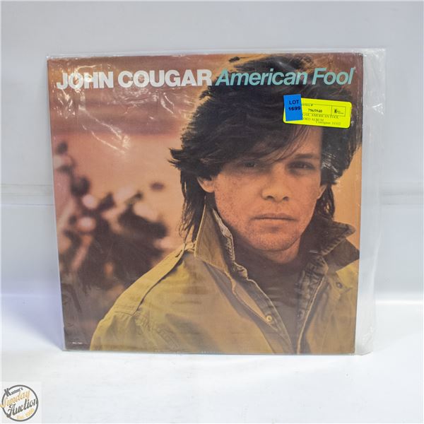 JOHN COUGAR, AMERICAN FOOL VINYL RECORD ALBUM