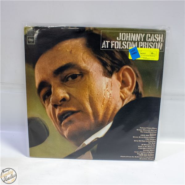 JOHNNY CASH AT FOLSOM PRISON, VINYL RECORD ALBUM