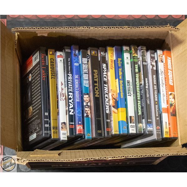 DOUBLE STACKED BOX FULL OF MOVIES ASSTD