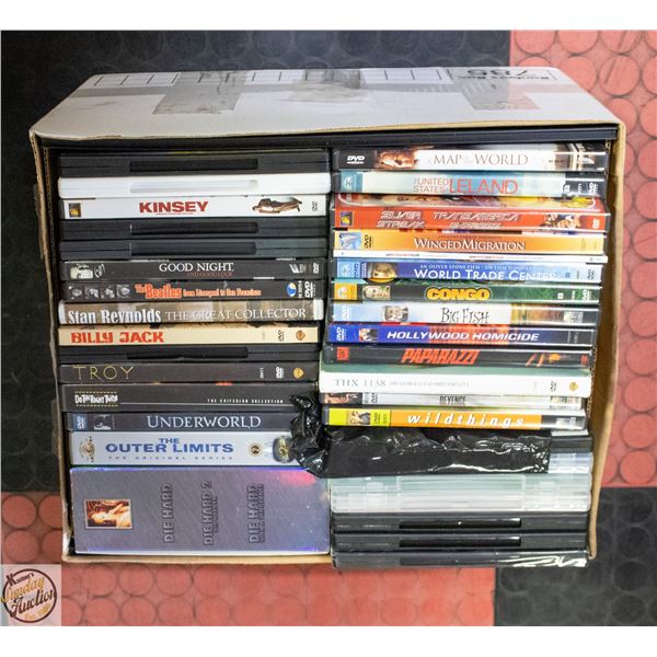 LARGE LOT DOUBLE STACKED DVD MOVIES ASSTD