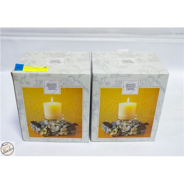 2 HYDRANGEA CANDLE SETS
