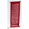 Image 1 : LIVE LAUGH LARGE CLOTH SCROLL FOR WALL