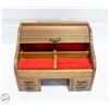 Image 1 : MINI ROLL TOP DESK JEWELRY BOX WOOD