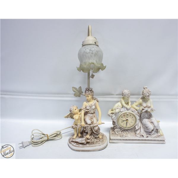 MATCHING LAMP 20" & CLOCK 9"X9"
