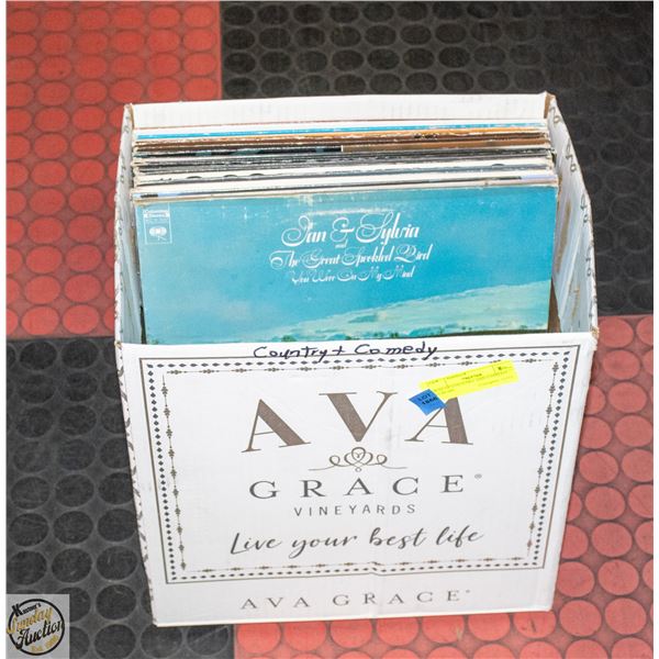 BOX OF COUNTRY AND COMEDY ALBUMS