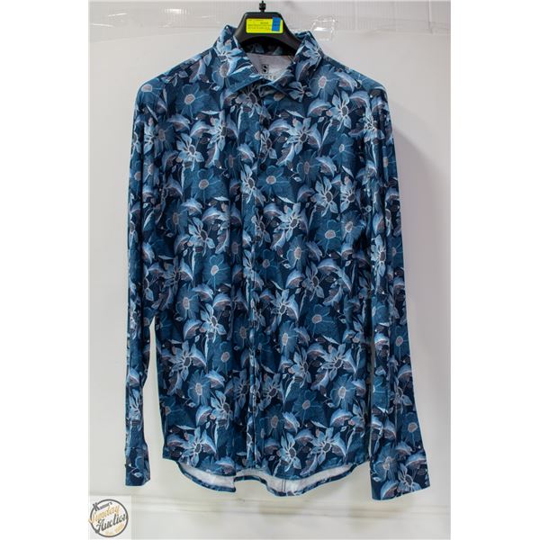 MENS DESOTO LONG SLEEVE BUTTON UP SHIRT SZ XL