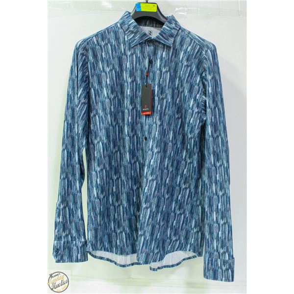 MENS DESOTO LONG SLEEVE BUTTON UP SHIRT SZ LRG