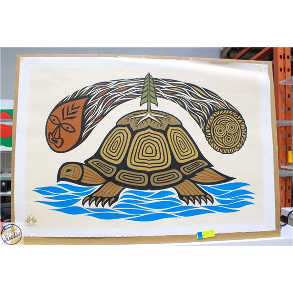 26" X 38" HAIDA UNFRAMED PICTURE EARTH, WIND,