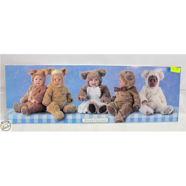 VINTAGE ANNE GEDDES TEDDY BEAR PRINT ON WOOD