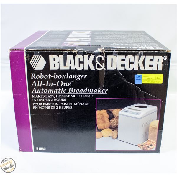 BREADMAKER ELECTRIC APPLIANCE, LARGE; BRAND: BLACK