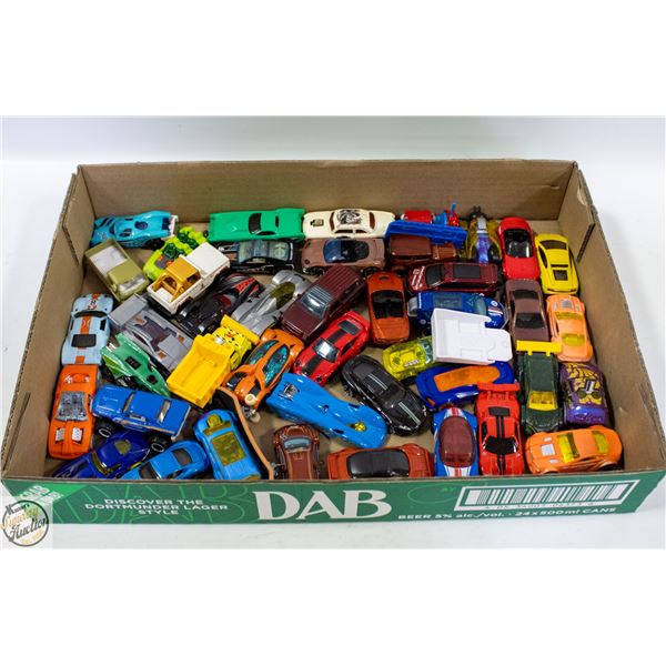 FLAT OF HOTWHEELS, MATCHBOX, ETC