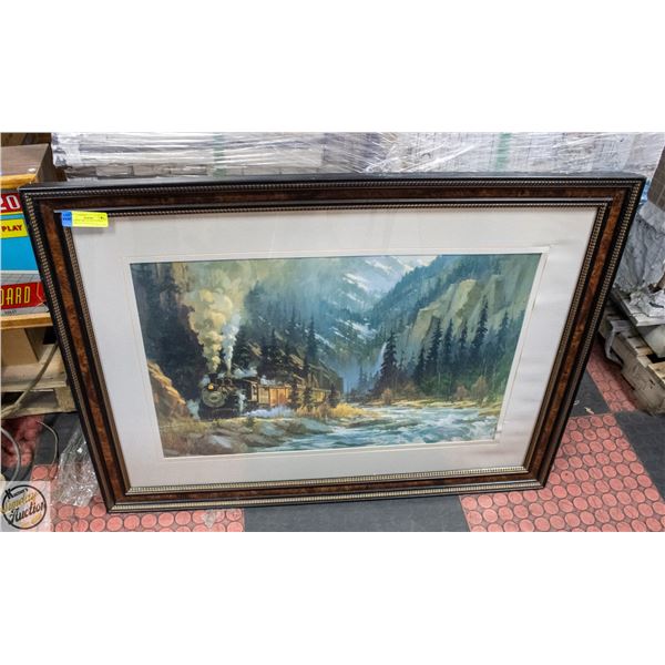 STEAM IN THE ROCKIES DAVID TUTWILLER SIGNED 39" X