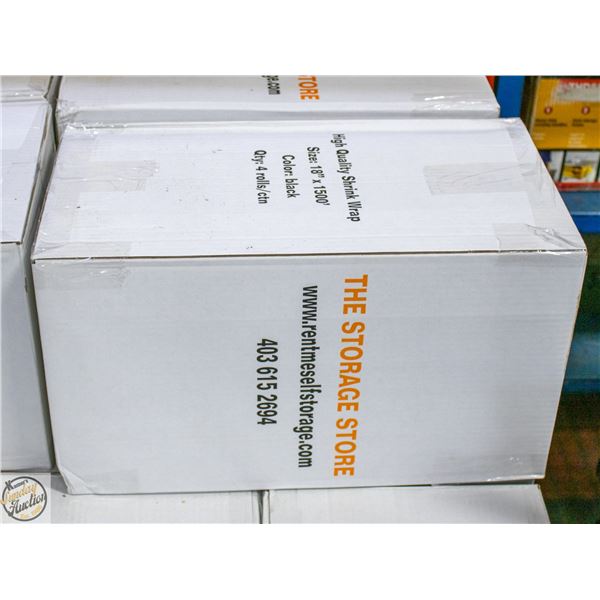 CASE WITH 4 BLACK ROLLS OF SHRINK WRAP