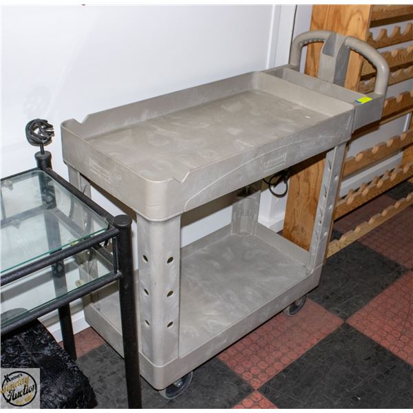 BAILIFF SEIZED: RUBBERMAID 2 TIER INVENTORY CART