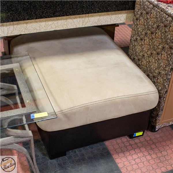 SUEDE COVERED LARGE OTTOMAN