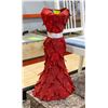 Image 1 : TALL RED DRESS DECOR ON WIRE BODY