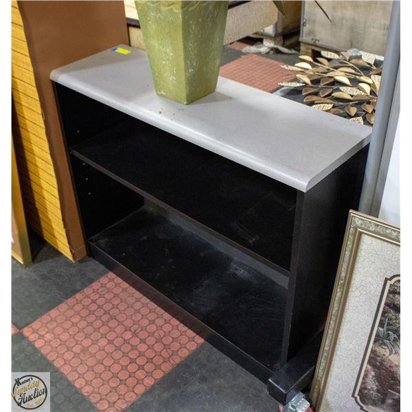 BLACK BOOK SHELF WITH GREY TOP 30"X37"X12"