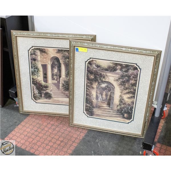 2 GREEK SCENERIES PRINT FRAMED 23" X 27"