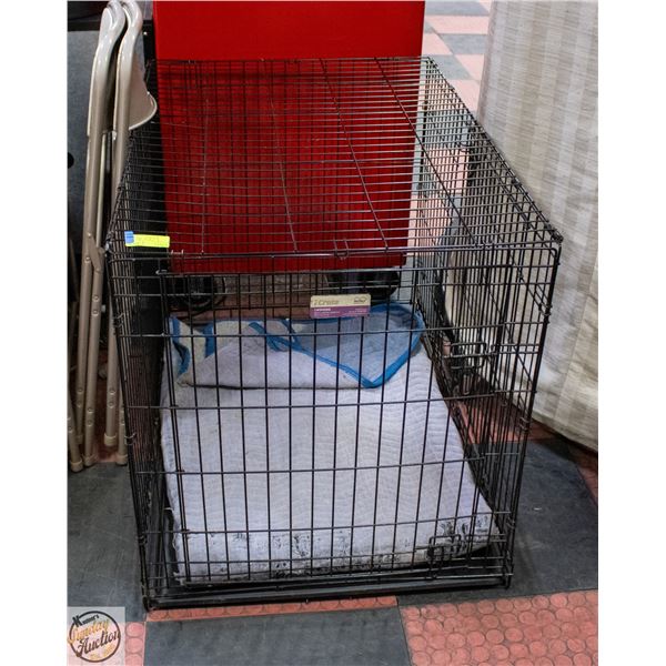 LARGE DOG CRATE FOLDABLE H-30.5" W-28" L-43"