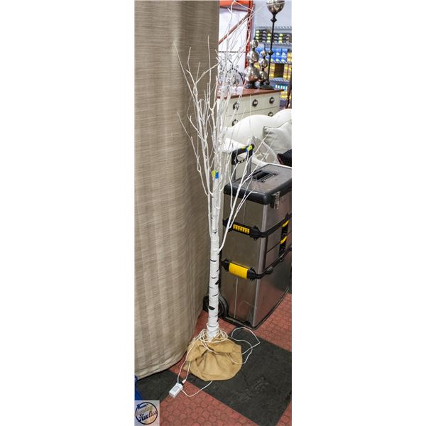 48-LIGHT WARM WHITE LED LIT WHITE BIRCH INDOOR