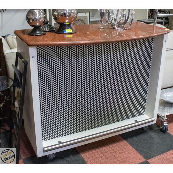 BAILIFF SEIZED: STONE TOP STORE DISPLAY OF DRAWERS